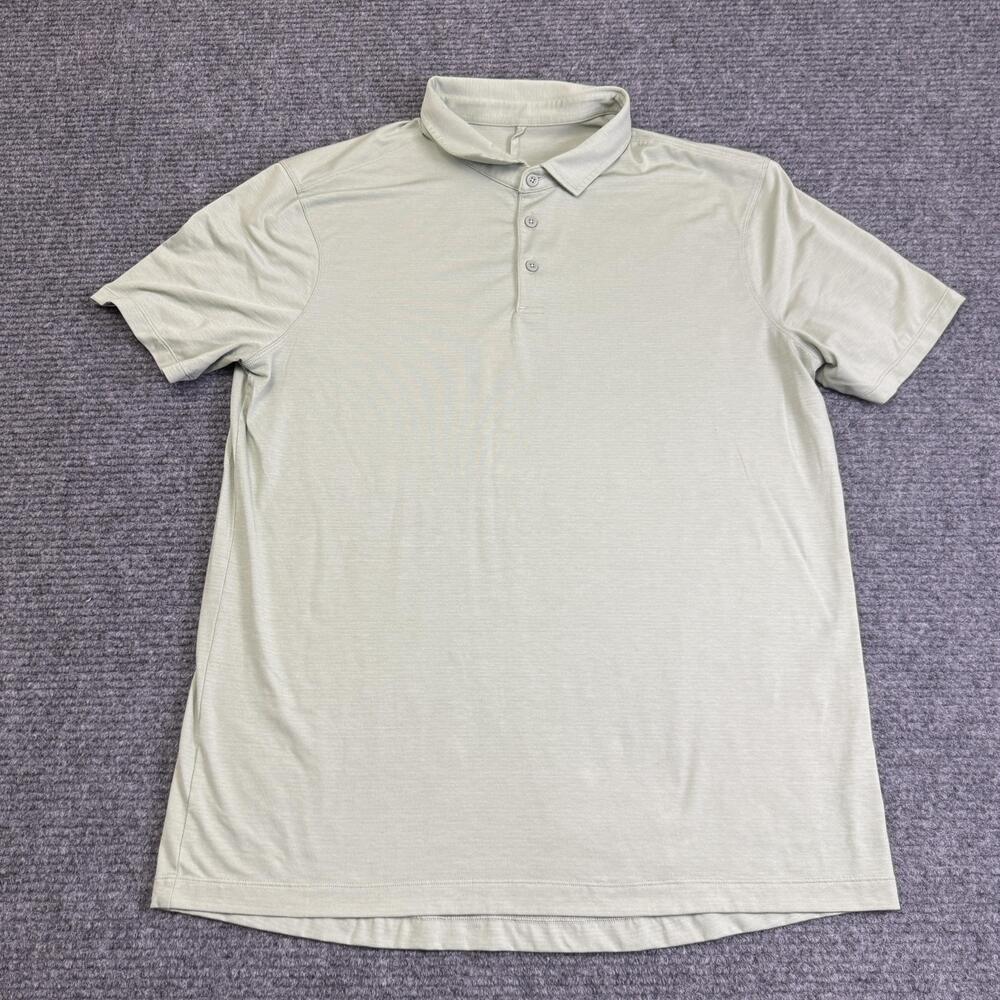 Lululemon Polo Shirt Mens XL Green Solid Performance Golf Athletic Stretch